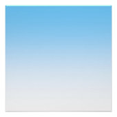 Sky Blue White Ombre Poster (Voorkant)