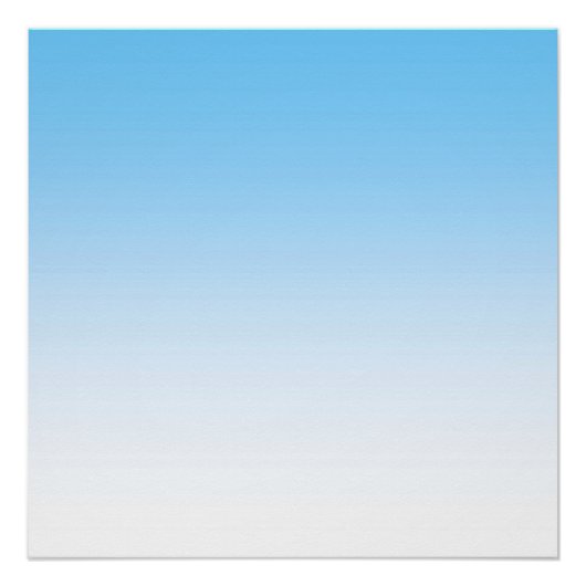 Sky Blue White Ombre Poster (Voorkant)