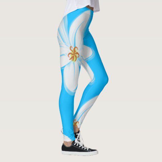 Sky Blue White Orchid Leggings (Rechts)