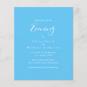 Sky Blue White Script Budget Weduwen Reception (Voorkant)