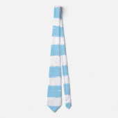 Sky Blue White Waterverf Stripes Stropdas (Voorkant)