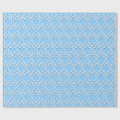 Sky Blue White XL Moroccan Quatrefoil #7DS Cadeaupapier (Vlak)