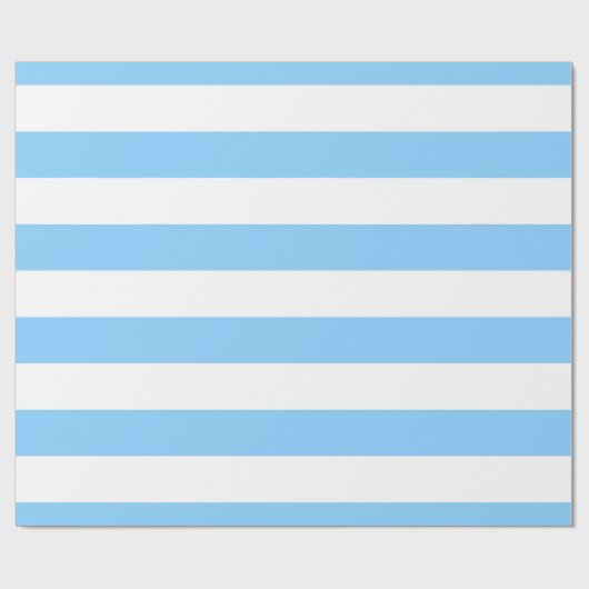 Sky Blue, White XL Stripes Pattern Cadeaupapier (Vlak)