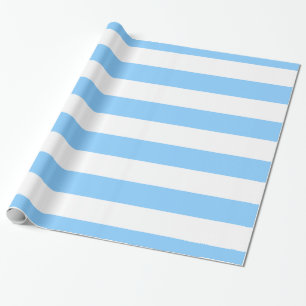 Sky Blue, White XL Stripes Pattern Cadeaupapier