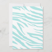 Sky Blue White Zebra Animal Vrijgezellenfeest Kaart (Achterkant)