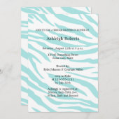 Sky Blue White Zebra Animal Vrijgezellenfeest Kaart (Voorkant / Achterkant)