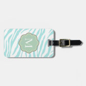 Sky Blue White Zebra Dier Bagagelabel (Voorkant horizontaal)