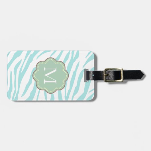 Sky Blue White Zebra Dier Bagagelabel (Voorkant horizontaal)