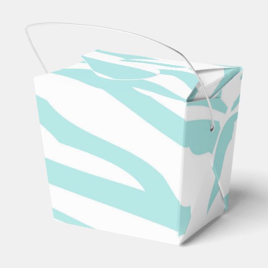 Sky Blue White Zebra Dier Bedankdoosjes (Achterkant)