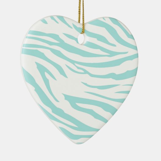 Sky Blue White Zebra Dier Keramisch Ornament (Rechts)