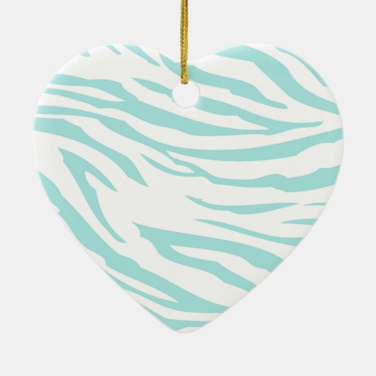 Sky Blue White Zebra Dier Keramisch Ornament (Achterkant)