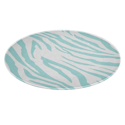 Sky Blue White Zebra Dier Snijplank (Hoek)