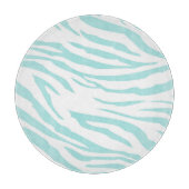 Sky Blue White Zebra Dier Snijplank (Voorkant)