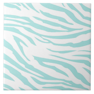 Sky Blue White Zebra Dier Tegeltje