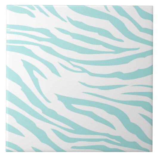 Sky Blue White Zebra Dier Tegeltje (Voorkant)