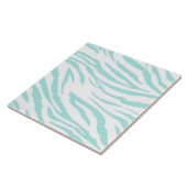 Sky Blue White Zebra Dier Tegeltje (Zijkant)