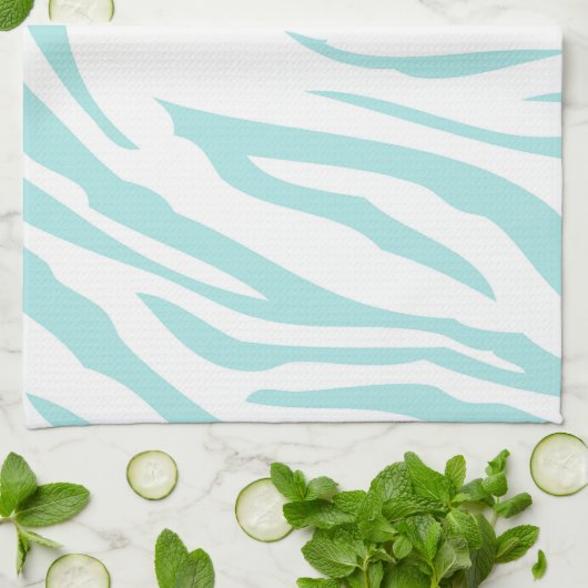 Sky Blue White Zebra Dier Theedoek (Gevouwen)