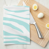 Sky Blue White Zebra Dier Theedoek (Quarter Fold)