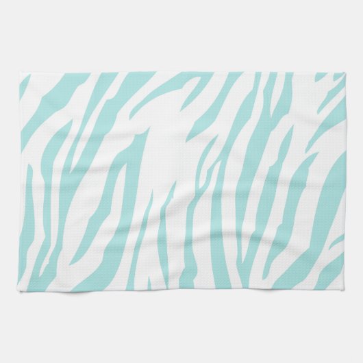 Sky Blue White Zebra Dier Theedoek (Horizontaal)