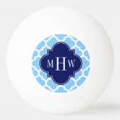 Sky Blue WhMarokkaanse #5 Navy Blu 5c Naam Monogra Pingpongbal (Achterkant)