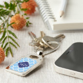 Sky Blue WhMarokkaanse #5 Navy Blu 5c Naam Monogra Sleutelhanger (Zijkant)