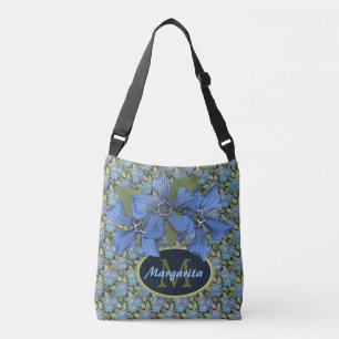Sky Blue Wildflower Monogram Delight Crossbody Tas