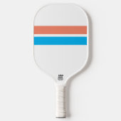Sky Blue Zalm Racing Stripes Witte Achtergrond Pickleball Paddle (Voorkant)