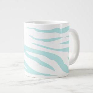 Sky Blue Zebra Print Grote Koffiekop