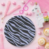 Sky Blue Zebra Striped Papieren Bordje (Feest)