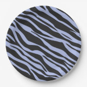 Sky Blue Zebra Striped Papieren Bordje (Voorkant)