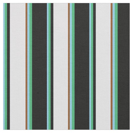 Sky Blue, Zee Green, Black, Lavender & Brown Stof (Close Up)
