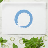 Sky Blue Zen Symbol Theedoek (Gevouwen)