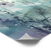 Sky Blues Wild Field Bloemen Kunst Poster (Hoek)