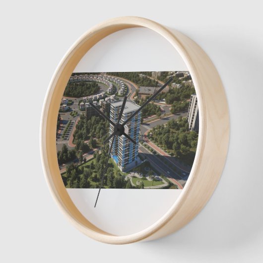 Sky Building Wall Clock – Modern Timepiece (Hoek)