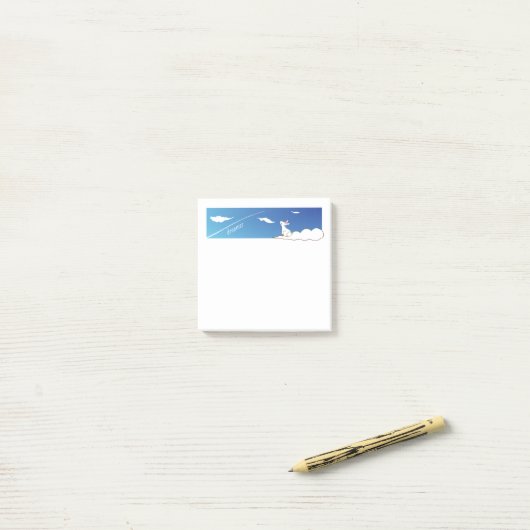 Sky Bunny Sticky Notes met  tekst (Op bureau)