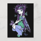 "Sky" Butterfly Roos Fairy Briefkaart (Voorkant)