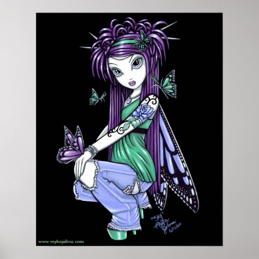 "Sky" Butterfly Roos Fairy Posters (Voorkant)