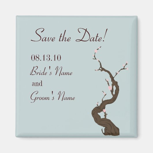 Sky Cherry Blossom Save the Date Magnet (Voorkant)