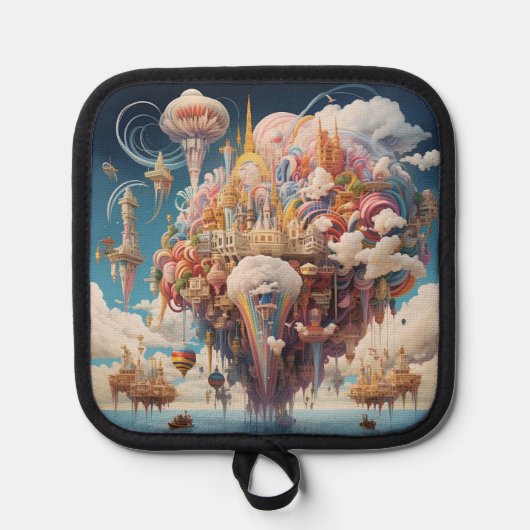 Sky City Potholder - Levendige kleur & opbeurende Pannenlap (Voorkant)