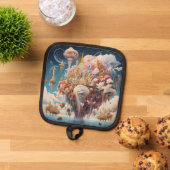 Sky City Potholder - Levendige kleur & opbeurende Pannenlap (Top down)