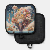 Sky City Potholder - Levendige kleur & opbeurende Pannenlap (Voorkant / Achterkant)