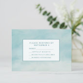 Sky Clouds Blue RSVP Card Baby Boy Pastel (Staand voorkant)