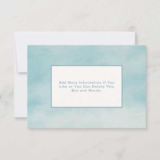 Sky Clouds Blue RSVP Card Baby Boy Pastel (Achterkant)