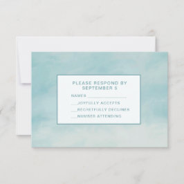 Sky Clouds Blue RSVP Card Baby Boy Pastel Kaartje