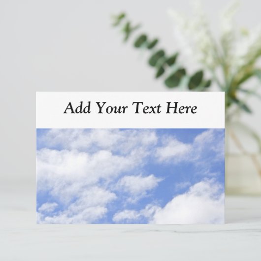 Sky Clouds Heaven Invitation Kaart (Staand voorkant)