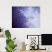 Sky Clouds Pastel Foto Inspirerend Aangepaste teks Poster (Thuiskantoor)