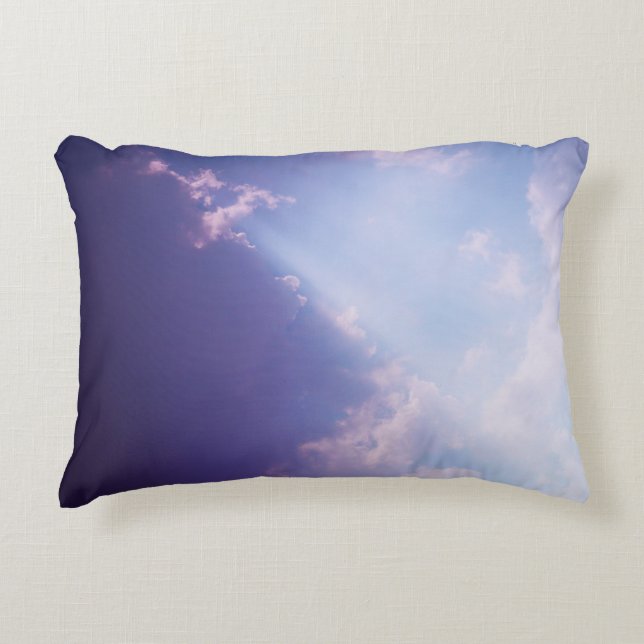 Sky Clouds Pastel Kleuren Skyscape Schilderachtig  Accent Kussen (Voorkant)
