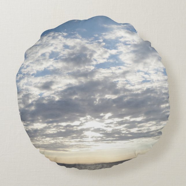 Sky & Clouds Round Pillow Rond Kussen (Achterkant)