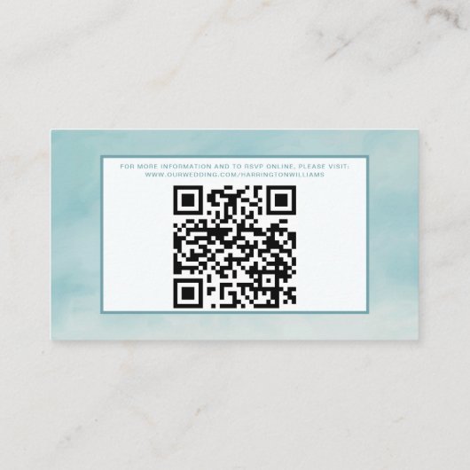 Sky Clouds Wedding Details Kaart Etheal Blue (Achterkant)