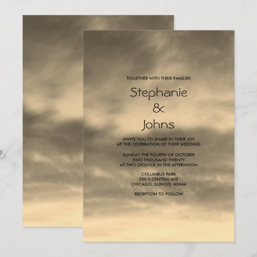 Sky Cloudy Goud Bruin Sepia Art Schilderachtig Bru Kaart (Voorkant / Achterkant)